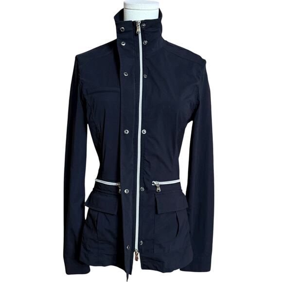 Anatomie Kenya Safari Jacket in Black Size S Two Way Zipper High Neck Slim Fit - Picture 4 of 10